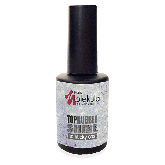 Molekula Top Rubber SHINE No Sticky - топ без липкого слоя с микроблеском, 12 мл2