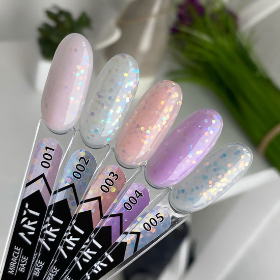 База з голографічними шестигранниками ART Miracle Base №001, 10 мл, Колір: 0014