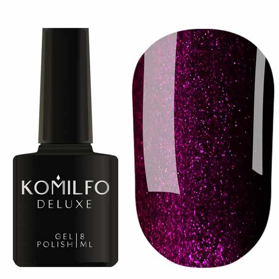 Гель-лак Komilfo Deluxe Series №D095 (фиолетово-бордовый с шиммером), 8 мл