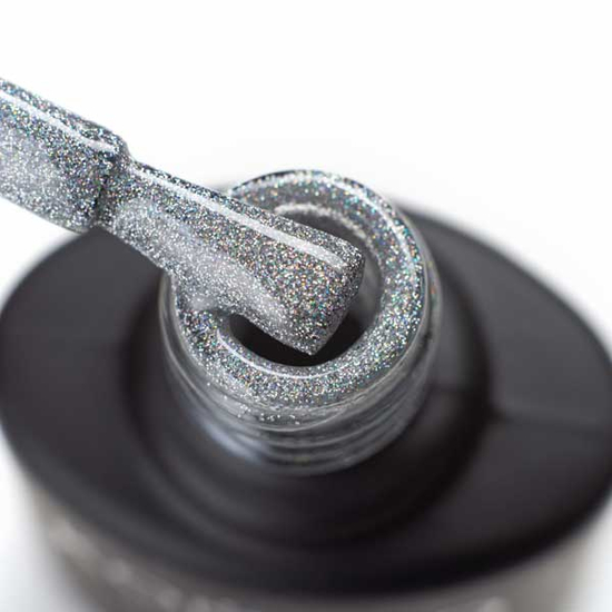 Гель-лак Komilfo DeLuxe Series №G007 (мелкие насыщенные серебристо-голографические блестки), 8 мл2