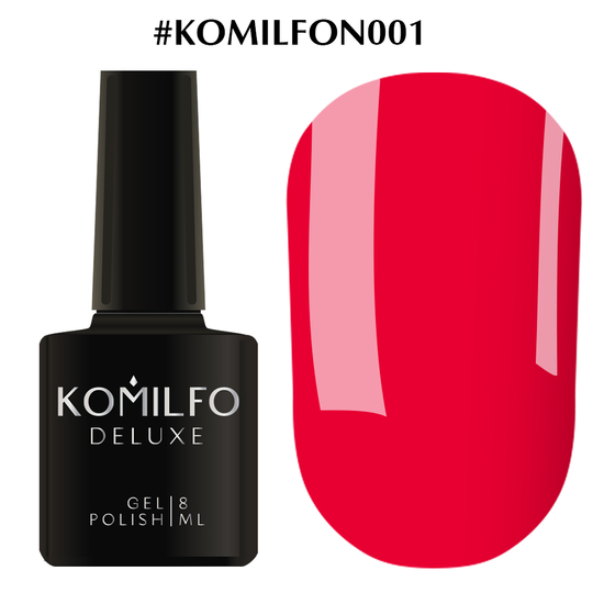 Гель-лак Komilfo DeLuxe Series N001 (насыщенный, ярко-розовый, неоновый), 8 мл, Цвет: 001
, Цвет: Ярко-розовый