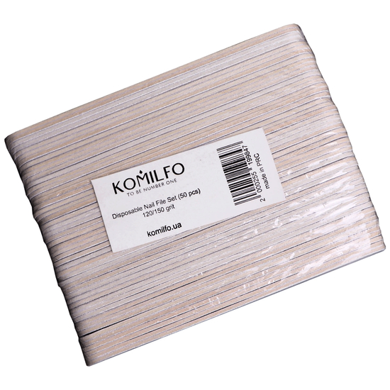 Набор одноразовых пилочек Komilfo, 50 шт (120/150 грит)
