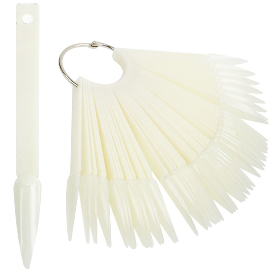 Типсы на кольце 50 шт молочные, острая форма, Цвет: Молочные2