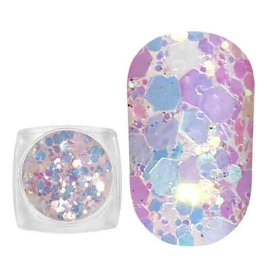 Komilfo блесточки фотохромные MIX-001, микс размеров, 2,5 г, Цвет: 001
