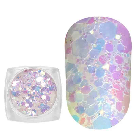 Komilfo блесточки фотохромные MIX-009, микс размеров, 2,5 г, Цвет: 009
