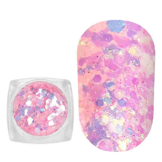 Komilfo блесточки фотохромные MIX-006, микс размеров, 2,5 г, Цвет: 006
