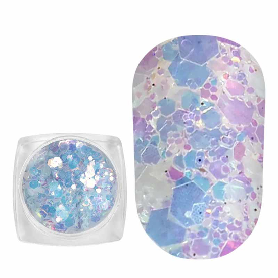 Komilfo блесточки фотохромные MIX-007, микс размеров, 2,5 г, Цвет: 007
