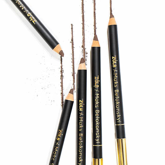 Карандаш для для оформления и разметки бровей ZOLA Maks Belokonskyi пудровый, темно-коричневый