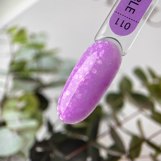 Гель-лак ART Bubble №B011 (полупрозрачный лавандовый с белыми хлопьями), 6 мл3