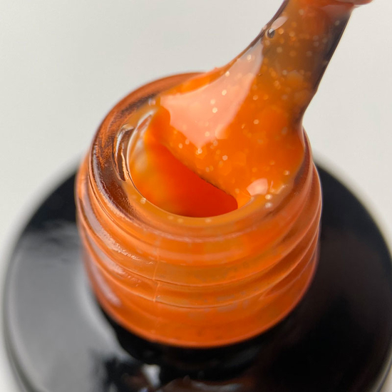 Гель-лак ART Bubble №B012 (полупрозрачный оранжевый с белыми хлопьями), 6 мл2