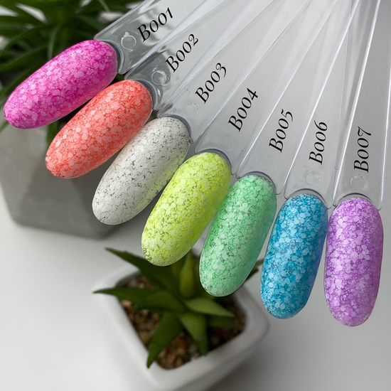 Гель-лак ART Bubble №B003 (полупрозрачный белый с белыми хлопьями), 6 мл4