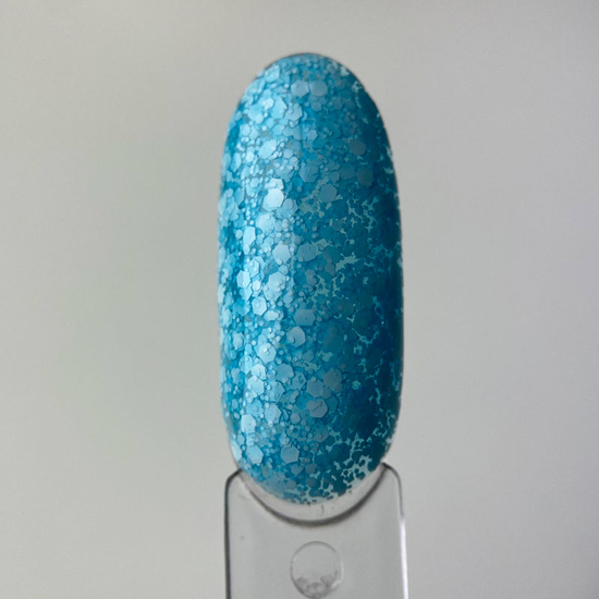 Гель-лак ART Bubble №B006 (полупрозрачный голубой с белыми хлопьями), 6 мл3