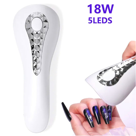 Портативная UV/LED лампа Q5 для маникюра на аккумуляторе (18 Вт, белая)2