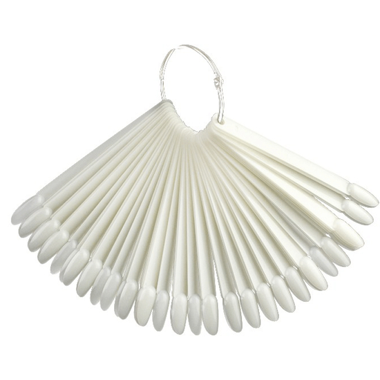 Типсы на кольце белые, миндальная форма, 50 шт, Цвет: Белые