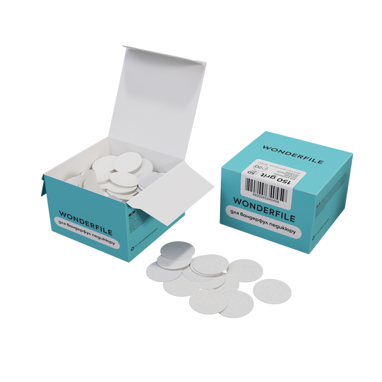 Сменные файлы для педикюрного диска Wonderfile 20 мм, 180 гр (50 шт), Вид: Сменные файлы, Абразивность: 180