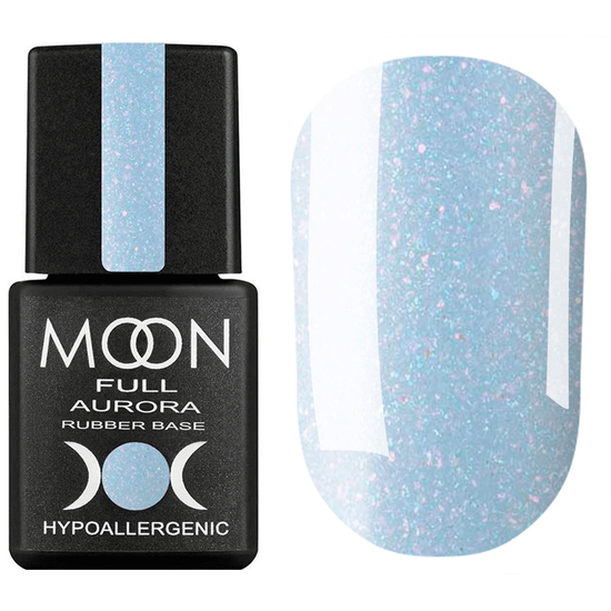 MOON FULL Rubber Base Aurora №2009 (блакитний із шиммером), 8 мл, Колір: 2009