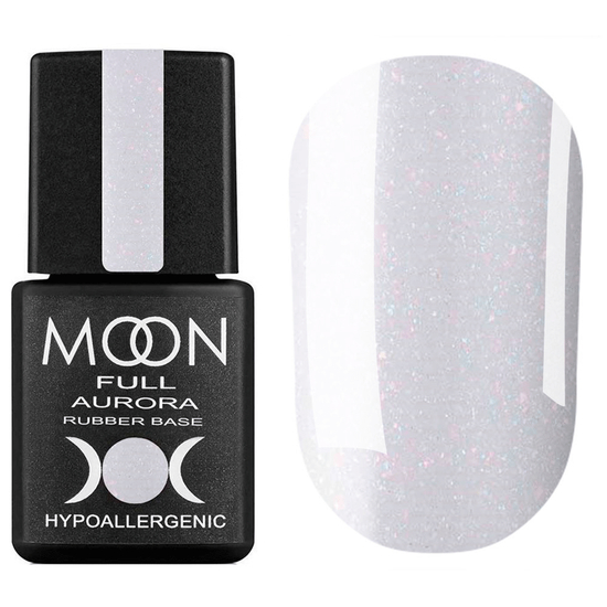 MOON FULL Rubber Base Aurora №2008 (бузковий з шиммером), 8 мл, Колір: 2008