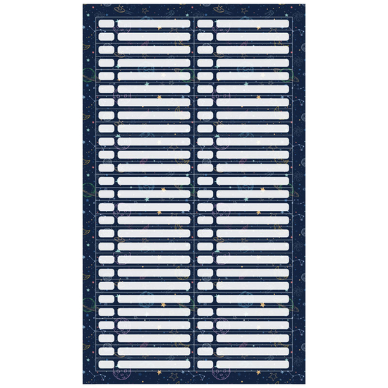 Наклейки на типсы (стикеры), Space, 1 лист/54 наклейки, Цвет: Space