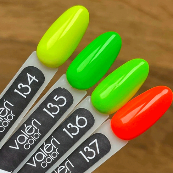 Гель-лак Valeri №137 (оранжевый, неон), 6 мл2