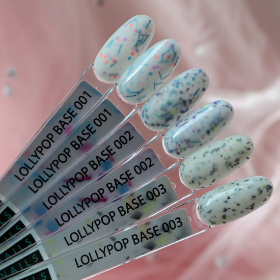 Kira Nails Lollypop Base №006 (блакитний з різнокольоровими пластівцями), 6 мл, Колір: 0063