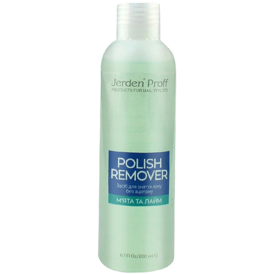 Жидкость для снятия лака без ацетона Jerden Proff Polish Remover, Лайм Мята, 200 мл, Объем: 200 мл, Аромат: Лайма и Мята