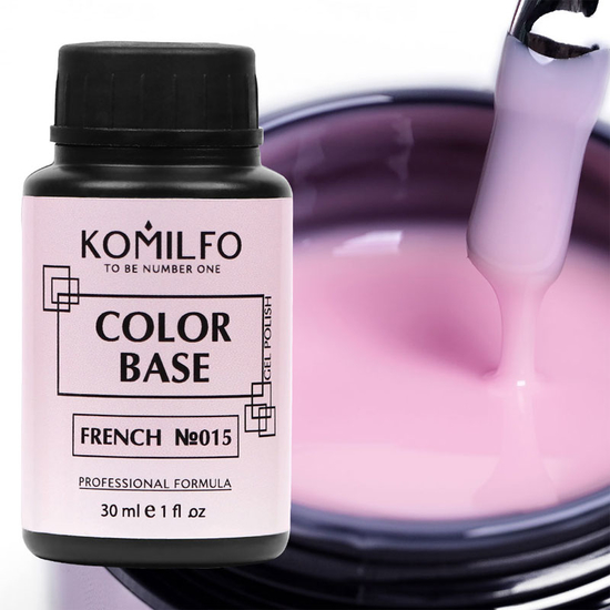 База Komilfo Color Base French 015 (сливочно-розовый), 30 мл (без кисточки), Объем: 30 мл бочонок
, Цвет: 0152