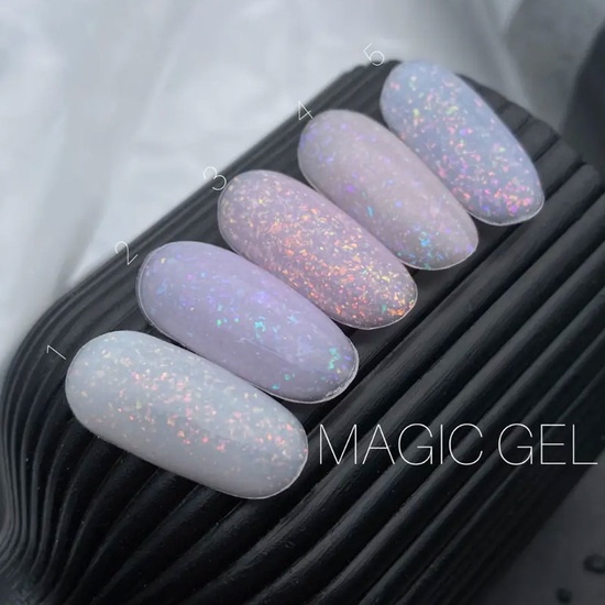 Гель для наращивания Saga Professional Magic Builder Gel 02, нежный лиловый с цветными хлопьями потали, 15 мл, Объем: 15 мл, Цвет: 02
2