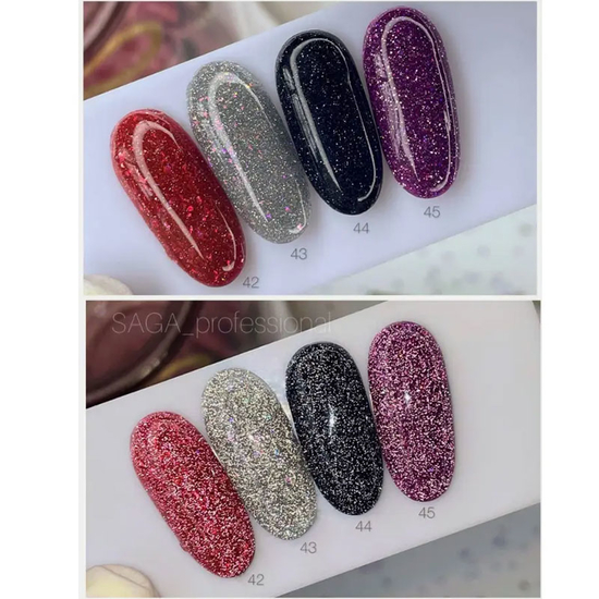 Гель-лак светоотражающий SAGA Fiery Gel №44, 8 мл, Цвет: 442