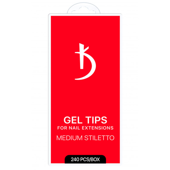 Гелевые типсы для наращивания ногтей Kodi Professional MEDIUM STILETTO, 240 шт, Размер: Medium Stiletto