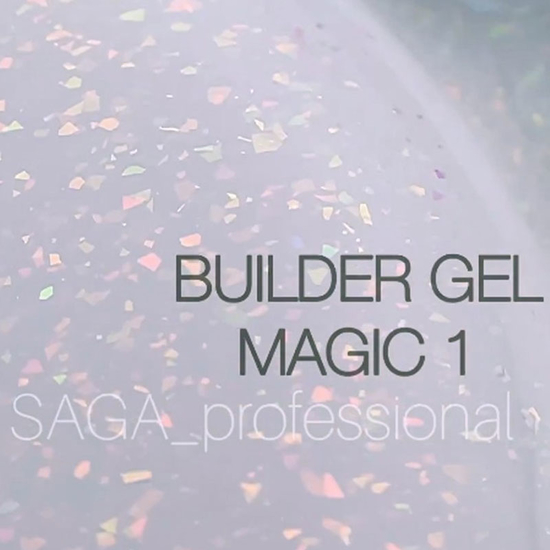 Гель для наращивания Saga Professional Magic Builder Gel 01, молочный с цветными хлопьями потали, 15 мл, Объем: 15 мл, Цвет: 01
3