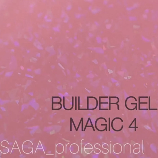 Гель для наращивания Saga Professional Magic Builder Gel 04, персиковый беж с цветными хлопьями потали, 15 мл, Объем: 15 мл, Цвет: 04
3
