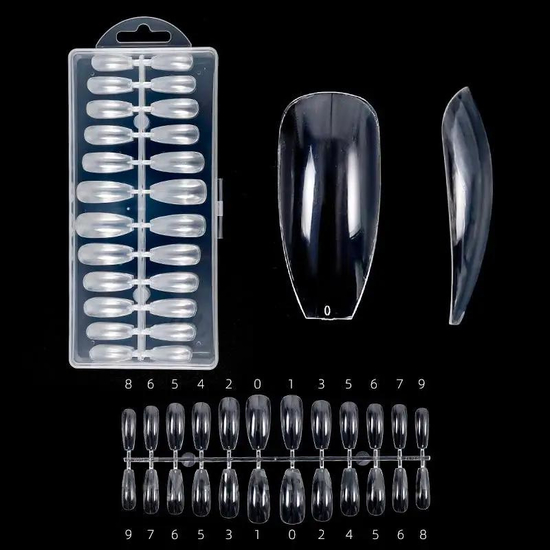 Гелеві типси для нарощування Балерина, 240 шт, Розмір: Балерина