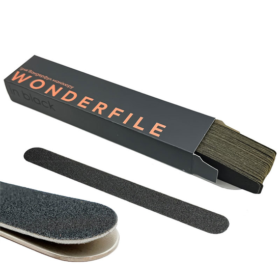 Сменные файлы на пене для пилки черные Wonderfile 130*15 мм, 240 гр (20 шт), Форма: 130*15 мм, Вид: Сменные файлы на клеевой основе, Слой: на пенной основе, Абразивность: 240
