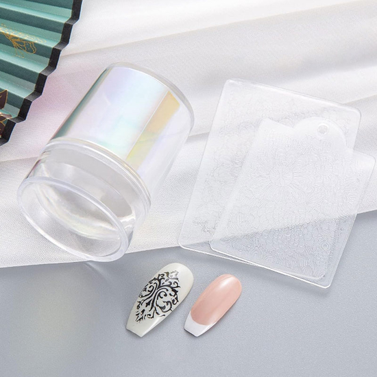 Штамп для стемпинга с "Хамелеон" + 2 пластины, прозрачный