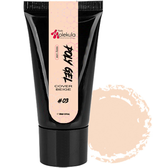 Полигель Molekula Poly Gel №03 Cover Beige бежевый, полупрозрачный, 30 мл, Цвет: Cover Beige