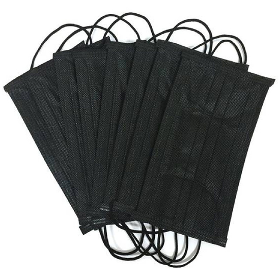 Маска защитная 3-х слойная, черная, упаковка 50 шт