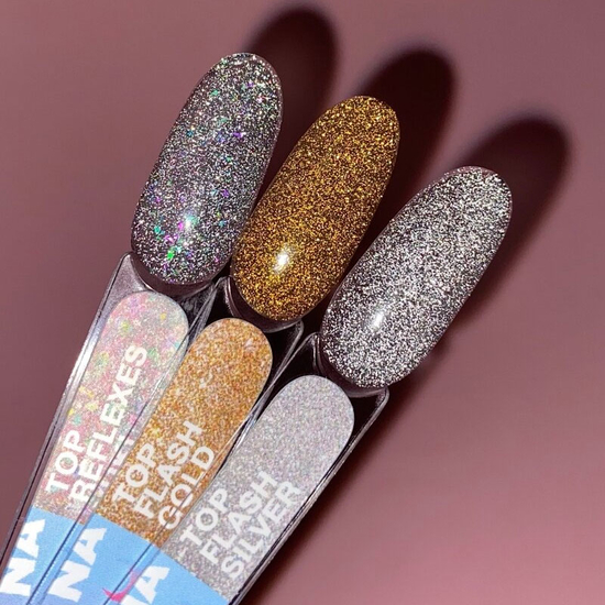 Топ для гель-лака LUNA Top Flash Silver 13 мл, Объем: 13 мл, Цвет: Silver
5