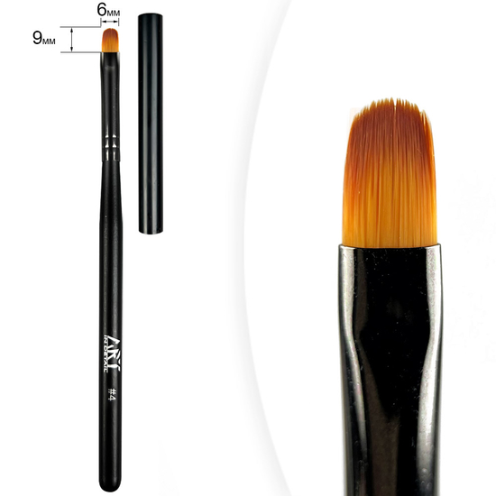 Кисть для геля Gel Brush Oval ART #4, 9 мм