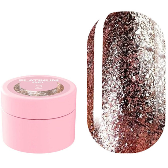 Блискітки для нігтів LUNA Platinum Gel №2 5 мл, Об`єм: 5 мл
, Колір: 2