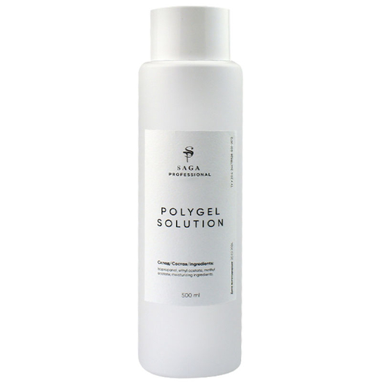 Рідина для полігеля SAGA POLYGEL SOLUTION 500 мл, Об`єм: 500 мл