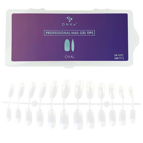 Гелевые типсы для наращивания DNKa Professional Nail Gel Tips Oval 240 шт, Размер: Oval