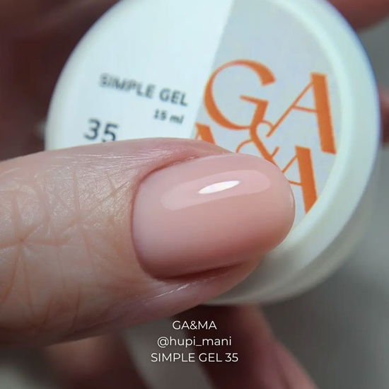 Гель для зміцнення та нарощування GaMa Simple Gel №035 Ніжно-ліловий 15 мл, Об`єм: 15 мл, Колір: 0355
