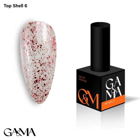 Топ для гель-лака без ЛС GaMa Top Shell №006 10 мл, Объем: 10 мл, Цвет: 006
