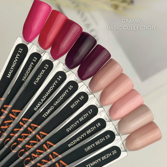 Гель-лак GaMa Gel ​Polish Basic collection 023 bezh z blyskom 10 мл, Цвет: 0233