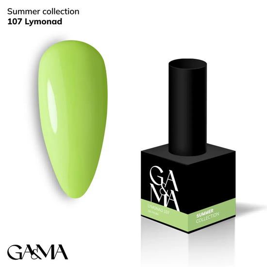 Гель-лак GaMa Gel ​Polish Summer collection 107 Lymonad 10 мл, Цвет: 107