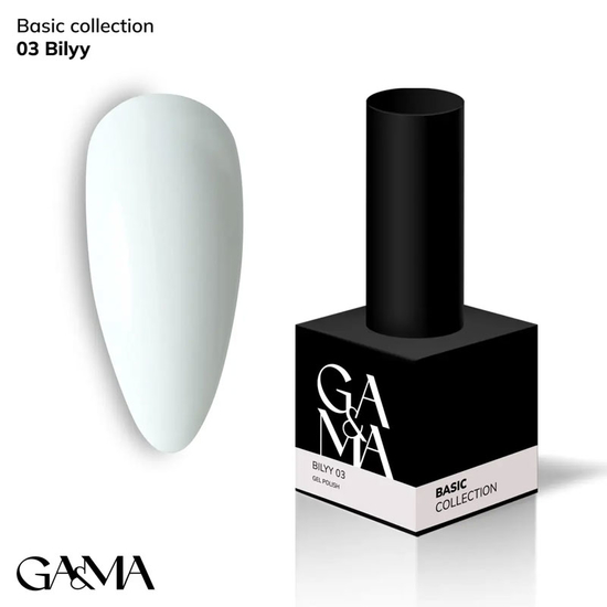 Гель-лак GaMa Gel Polish Basic collection 003 bilyy 15 мл, Колір: 003