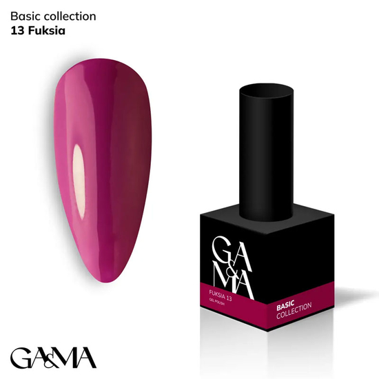 Гель-лак GaMa Gel ​Polish Basic collection 013 fuksiya 10 мл, Цвет: 013