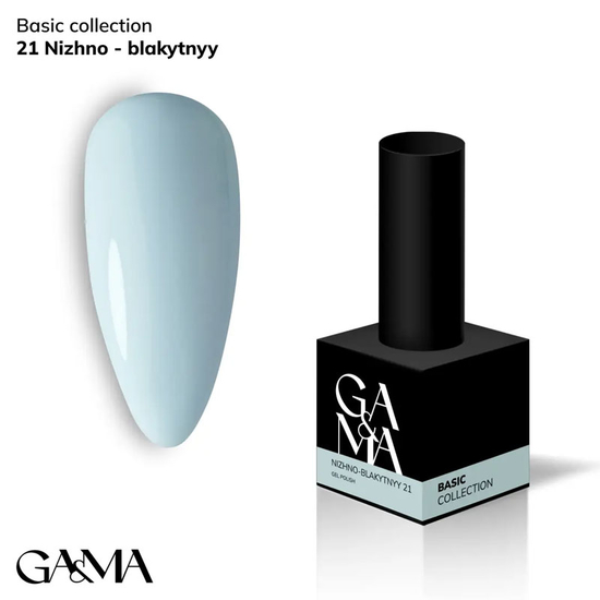 Гель-лак GaMa Gel ​Polish Basic collection 021 nizhno-blakytnyy 10 мл, Цвет: 021