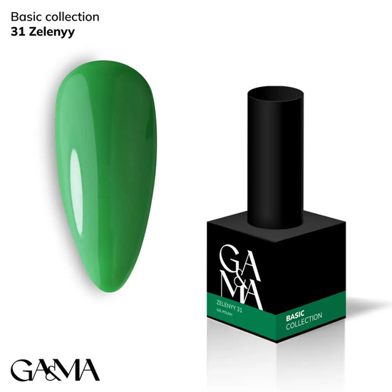 Гель-лак GaMa Gel ​Polish Basic collection 031 zelenyy 10 мл, Цвет: 031