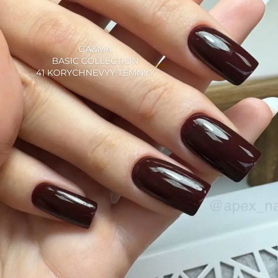 Гель-лак GaMa Gel ​Polish Basic collection 041 korychnevyy temnyy 10 мл, Цвет: 0419